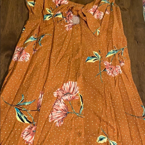 Floral Button Up Mustard Dress - Picture 7 of 8